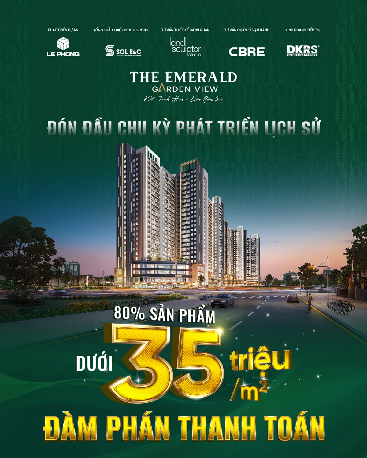 The Emerald Garden View Giá 35 Triệu M2